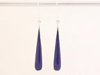 Lange druppelvormige zilveren oorbellen met lapis lazuli afbeelding 3