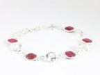 Zilveren armband met robijn en bergkristal afbeelding 2