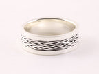 Zware zilveren ring met vlechtmotief afbeelding 1