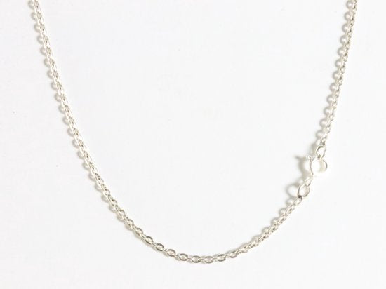 Grote druppelvormige zilveren hanger met goudsteen aan ketting afbeelding 5
