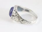 Bewerkte zilveren ring met lapis lazuli afbeelding 2