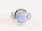 Traditionele bewerkte zilveren ring met Australische opaal afbeelding 4