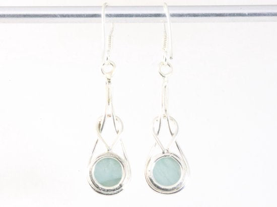 Zilveren oorbellen met aquamarijn afbeelding 3