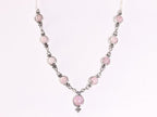 Bewerkte zilveren ketting met roze opaal afbeelding 1
