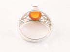 Opengewerkte zilveren ring met carneool afbeelding 3
