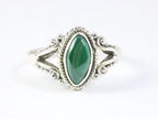 Fijne bewerkte zilveren ring met malachiet afbeelding 4