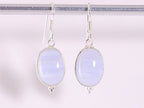 Zilveren oorbellen met blauwe lace agaat afbeelding 4