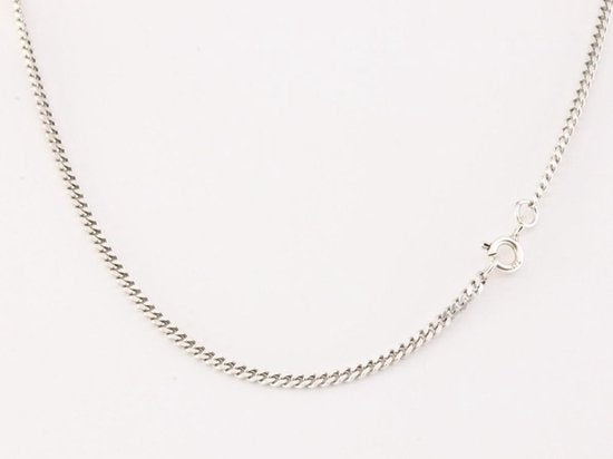 Opengewerkte zilveren hanger met blauwe topaas aan ketting afbeelding 5