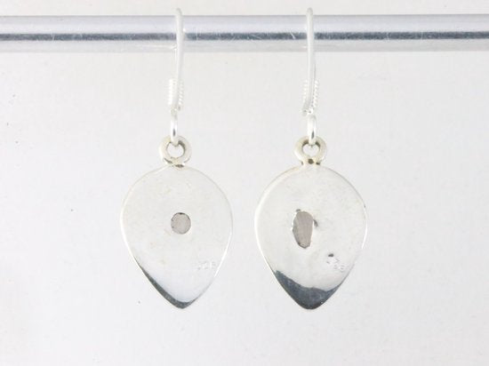 Fijne bewerkte zilveren oorbellen met blauwe lace agaat afbeelding 3