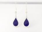 Druppelvormige zilveren oorbellen met lapis lazuli afbeelding 4