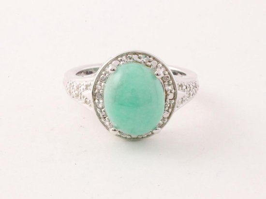 Zilveren ring met smaragd en witte topaas afbeelding 4