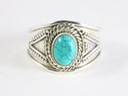 Bewerkte zilveren ring met turkoois afbeelding 4