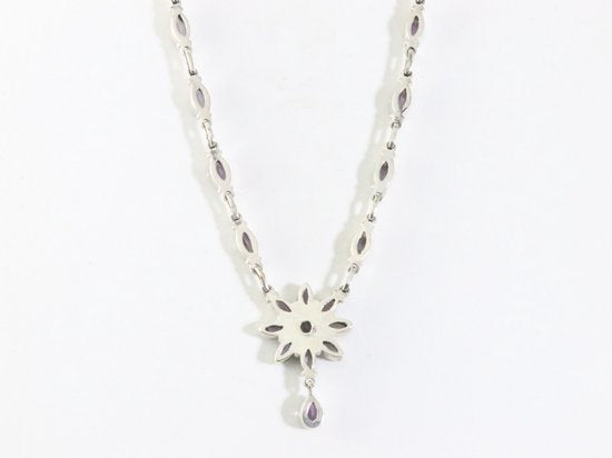 Zilveren collier met amethist afbeelding 2