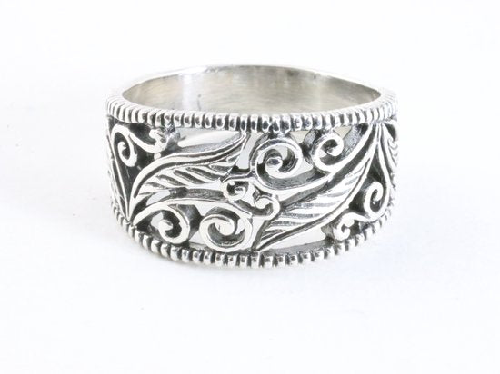 Opengewerkte zilveren ring afbeelding 4