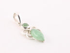 Fijne zilveren hanger met groene aventurijn aan ketting afbeelding 2