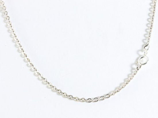Ronde bewerkte zilveren hanger met granaat aan ketting afbeelding 5