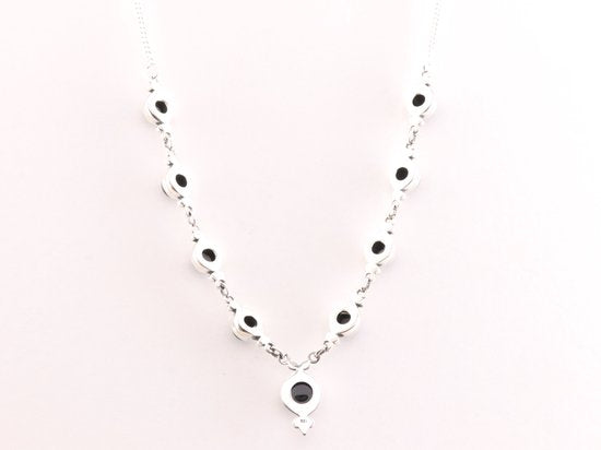 Bewerkte zilveren ketting met onyx afbeelding 3