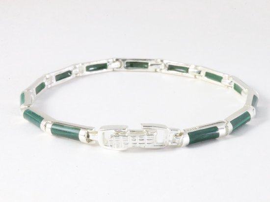 Zilveren armband met malachiet afbeelding 2