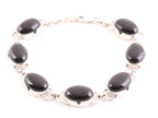 Zilveren armband met grote onyx stenen afbeelding 1