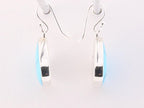 Druppelvormige zilveren oorbellen met blauwe turkoois afbeelding 2