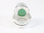 Zware bewerkte zilveren ring met jade afbeelding 3
