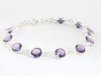Fijne zilveren armband met amethist afbeelding 2