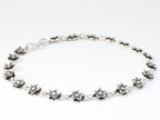 Zilveren enkelband met bloemen afbeelding 2