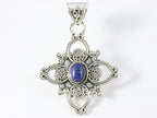 Traditionele bewerkte zilveren hanger met lapis lazuli afbeelding 4