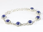 Bewerkte zilveren armband met lapis lazuli afbeelding 2