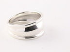 Brede hoogglans zilveren ring met ribbels afbeelding 1
