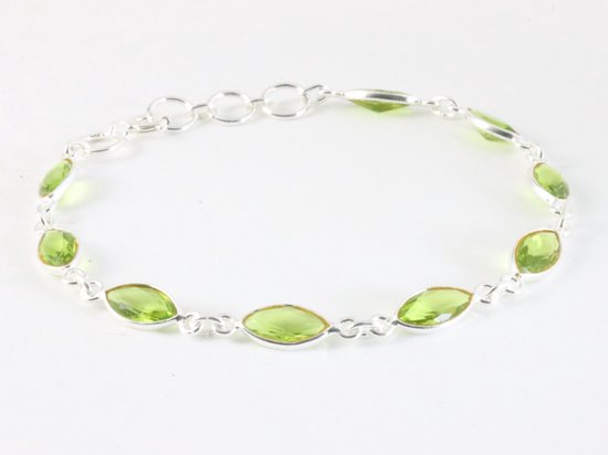 Fijne zilveren armband met peridoot afbeelding 2