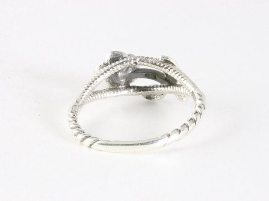 Fijne zilveren ring met roos - maat 19.5 afbeelding 3