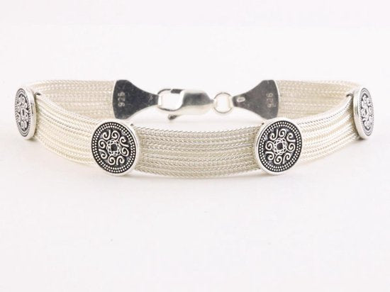 Traditionele zilveren armband met niëllo decoraties afbeelding 1