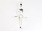 Fijne zilveren ankh hanger met regenboog maansteen afbeelding 4