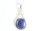 Zilveren hanger met lapis lazuli aan ketting afbeelding 4