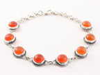 Bewerkte zilveren armband met carneool afbeelding 1