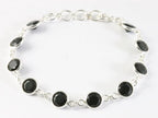Fijne zilveren armband met gefacetteerde onyx afbeelding 1