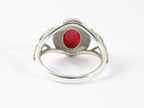 Opengewerkte zilveren ring met robijn afbeelding 3