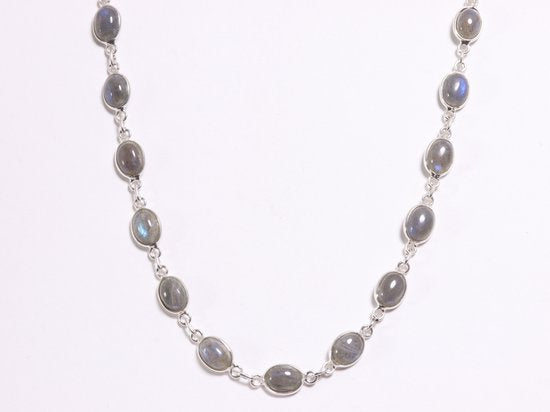 Zilveren collier met labradoriet afbeelding 1