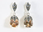 Zilveren oorstekers met citrien en marcasiet afbeelding 1