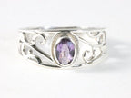 Fijne opengewerkte zilveren ring met amethist afbeelding 4