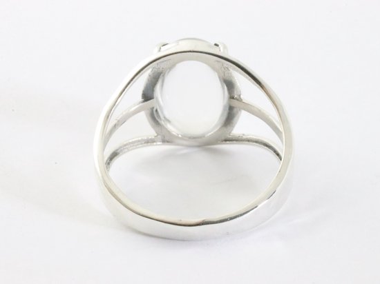 Opengewerkte zilveren ring met bergkristal afbeelding 3