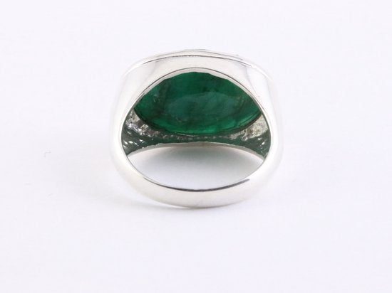 Zilveren ring met smaragd afbeelding 3