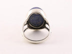 Opengewerkte zilveren ring met lapis lazuli afbeelding 3