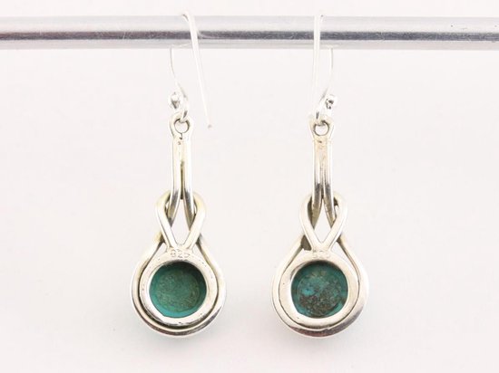 Zilveren oorbellen met turkoois afbeelding 3