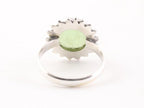 Ronde bewerkte zilveren ring met prehniet afbeelding 3