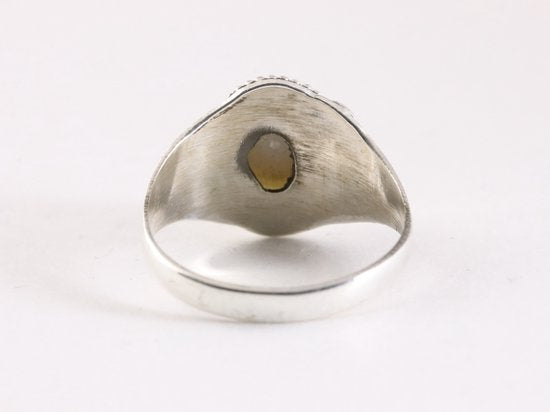 Bewerkte zilveren ring met zoetwater parel afbeelding 3