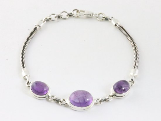 Zilveren armband met amethist afbeelding 1