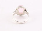 Bewerkte zilveren ring met rozenkwarts afbeelding 4