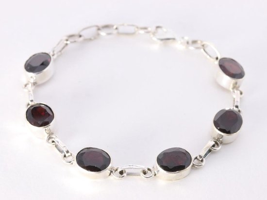 Zilveren armband met granaat afbeelding 1